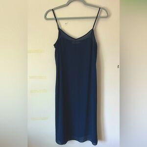 Tory Burch Sheer Navy Slip Dress